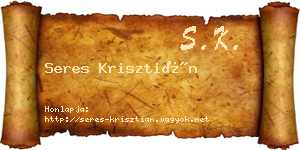 Seres Krisztián névjegykártya